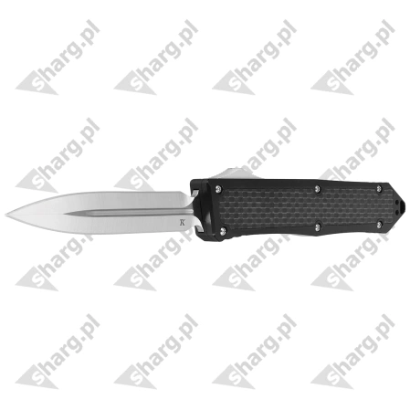 TacKnives Takcom OTF Barracuda Carbon Fiber / Aluminium, Double Edge Satin D2