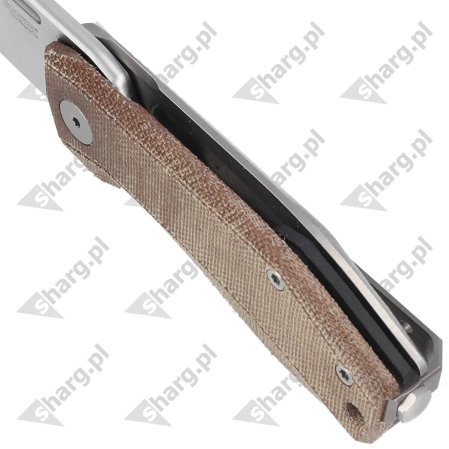 Nóż składany LionSteel Nano Natural Canvas Micarta, Satin MagnaCut (NA01 CVN)