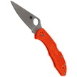 Spyderco Delica 4 FRN Orange Flat Ground PlainEdge Knife (C11FPOR)