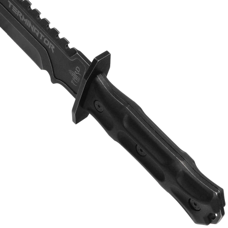 Third Decor Habitat Terminator Black Rubberized ABS, Stonewashed 420 Knife (H0301)