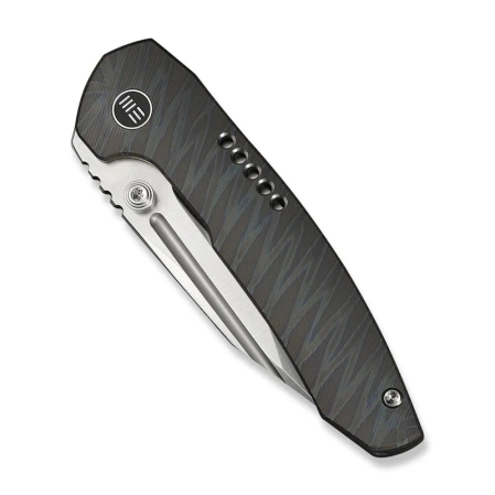 WeKnife Micro Trogon Tiger Stripe Titanium, Satin M390 by Brian Brown (WE24043-3)