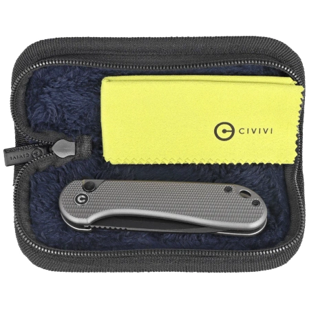 Civivi Button Lock Elementum II Knife Gray Aluminum, Black Stonewashed Nitro-V (C18062PD-1)
