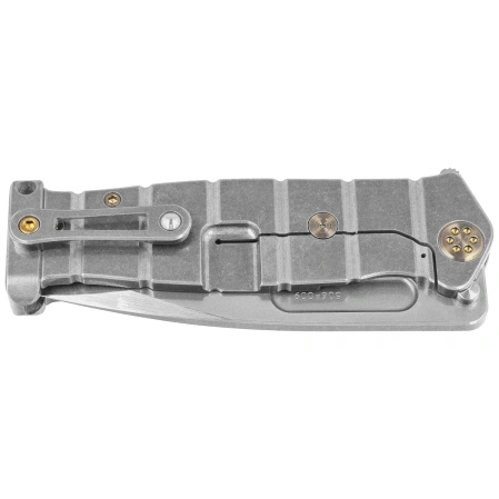 Medford USMC FF Knife Tumbled Titanium, Bronze HW, Std Clip, Tumbled S90V by Greg Medford (MK2049TQ-01TM-T1CS-PT)