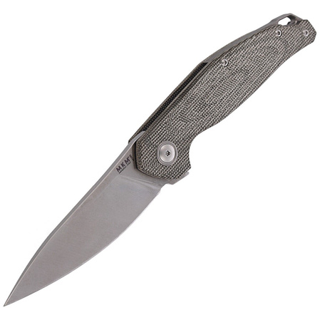 MKM Goccia Knife Green Canvas Micarta, Satin M390 by Jens Ansø (MKGC-GC)