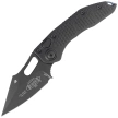 Microtech Stitch-A S/E Automatic Knife Black Aluminum, Blue Ti HW, Black M390 by Borka Blades and Tony Marfione (169-1BK-A1TI)
