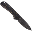 CIVIVI Knife Elementum Flipper Shredded Carbon Fiber / Golden Shred, Black Damascus (C907C-DS1)