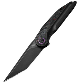 Nóż składany Bestech Blind Fury Black Stonewashed Titanium / Red Marble CF, Black Stonewashed M390 by Kombou (BT2303E)