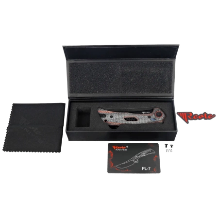 Reate PL-7 Knife Red / Black Micarta, Black PVD Nitro-V (PL-7 RDBKM PVD)