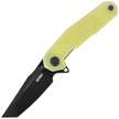 Kubey Carve KB237J Knife Translucent Yellow G10, Blackwashed AUS-10