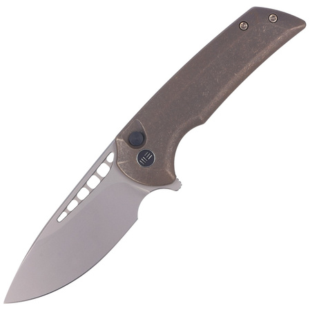 WE Knife Mini Malice Bronze Titanium, Silver Bead Blasted CPM 20CV by Ferrum Forge (WE054BL-4)