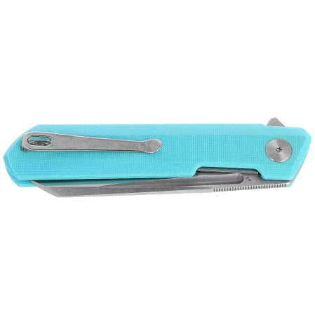 Nóż składany Bestechman Dundee Sheepfoot Light Blue G10, Stonewashed/Satin D2 by Ostap Hel (BMK09B)