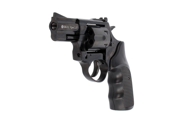 BAS Voltran EKOL Viper 2.5'' Black .22 Long Blanc Blank Revolver with PTG Ammunition