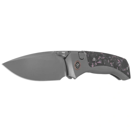 Remette RT-Steed Knife Gray Titanium/Black-Pink Carbon Fiber, Pearlescent M390 (RTWS-TP)