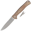 LionSteel Skinny Knife Earth Aluminum/Natural Canvas Micarta, Stonewashed by Molletta (SK01A ES)