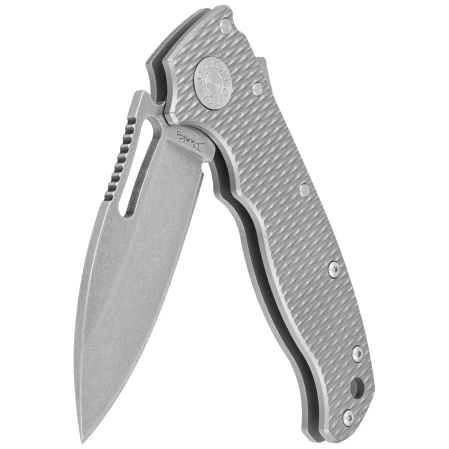 Nóż składany Demko AD20.5 Slicer Shark Milled Titanium, Stonewashed CPM 3V by Andrew Demko (AD20.5-3V-Milled TI-SS)