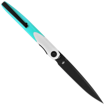 Nóż składany Bestechman Lanza White/Light Blue G10, Grey PVD 14C28N by Grzegorz Grabarski (BMK14D)