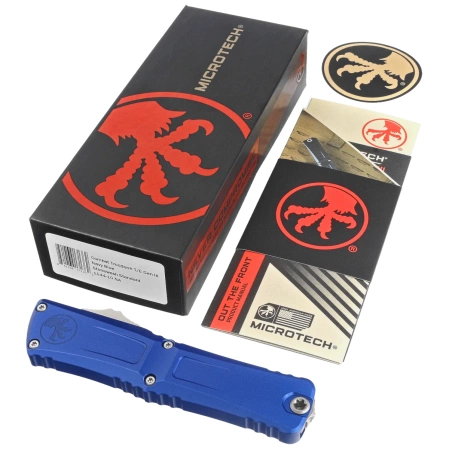 Nóż automatyczny OTF Microtech Combat Troodon Gen III T/E Navy Blue Aluminium, Stonewashed M390MK by Tony Marfione (1144-10NA)