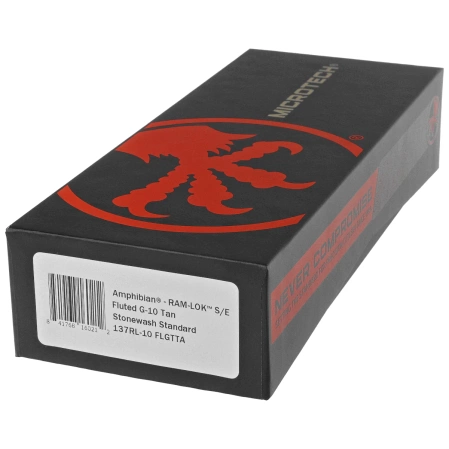 Nóż składany Microtech Amphibian Ram-Lok S/E Tan Fluted G10, Stonewashed M390MK by Tony Marfione (137RL-10FLGTTA)