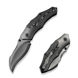 Nóż składany WeKnife Orc Boss Gray Titanium/Aluminum Foil Carbon Fiber, Gray CPM 20CV by Grant Chambers (WE24042-3)