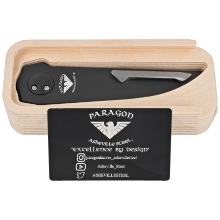 Nóż grawitacyjny Paragon Phoenix Black Aluminium, Satin CPM S35VN (PHOENIX-CB-S)