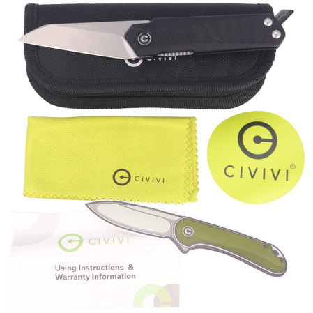 Civivi Knife Ki-V Plus G10 Black, Silver Bead Blasted Nitro-V by Ostap Hel (C20005B-1)