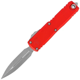 Microtech UTX-85 Gen IV D/E OTF Knife Red Aluminum, Apocalyptic M390MK by Tony Marfione (12324-10APRD)