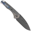 Medford Praetorian Slim D/P Flamed Titanium, DLC HW, Blue Clip, Black DLC S45VN by Greg Medford (MK2084TD-03TM-TPCP-Q4)
