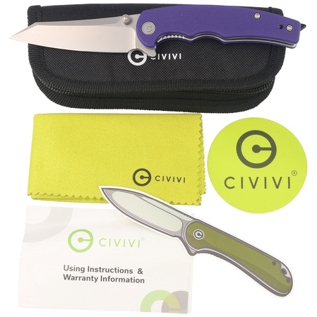 Civivi Knife P87 G10 Purple, Silver Bead Blasted Nitro-V by Kaila Cumings (C21043-2)