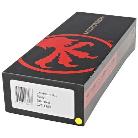 Microtech Ultratech D/E Merlot Red Aluminum Knife, Black M390 by Tony Marfione (122-1MR)