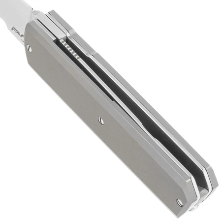 Maserin 410 Silver Grey Titanium, Satin Elmax by Bruno Bruna Knife (410/T)