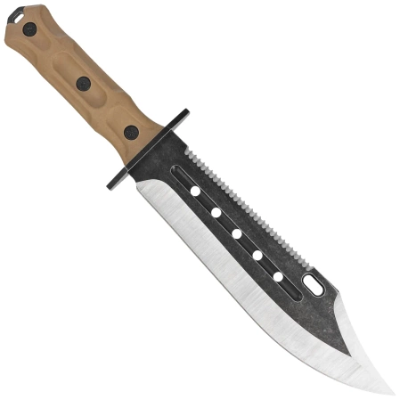 Nóż Third Decor Habitat Constrictor Brown Rubberized ABS, Stonewashed/Satin 420 (H0302)
