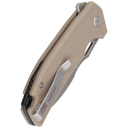 Kubey Knife RDF Tan G10, Bead Blasted AUS-10 by HYDRA Design (KU316D)