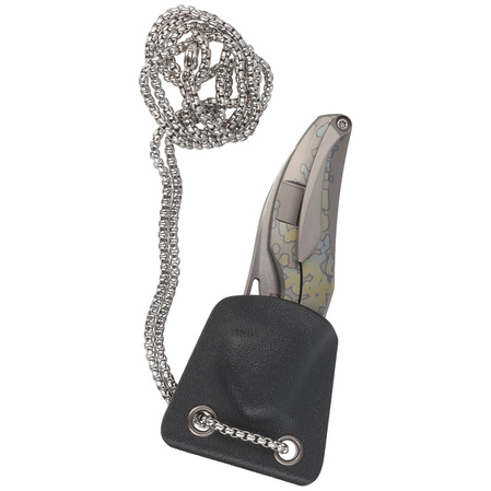 Nóż na szyję Bestech The Reticulan Grey/Colorful Titanium, Stonewashed/Satin CPM S35VN by Elijah Isham (BT1810E)