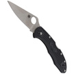 Spyderco Delica 4 FRN Black Flat Ground PlainEdge Knife (C11FPBK)