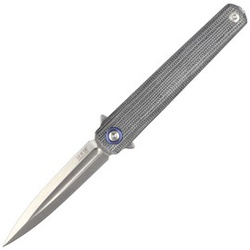 MKM Flame Light Dagger Black Micarta, Stonewashed M390 by Michael Zieba (MK FL02L-BC)
