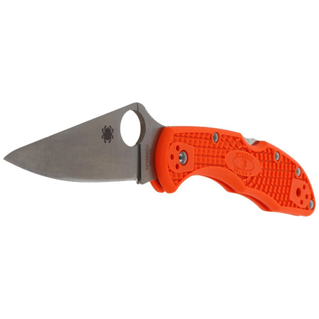 Spyderco Delica 4 FRN Orange Flat Ground PlainEdge Knife (C11FPOR)