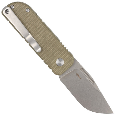 Nóż składany BlackFox NU-Bowie Green Micarta, Coarse Stone Washed D2 by Keanu Alfaro (BF-758-MI)