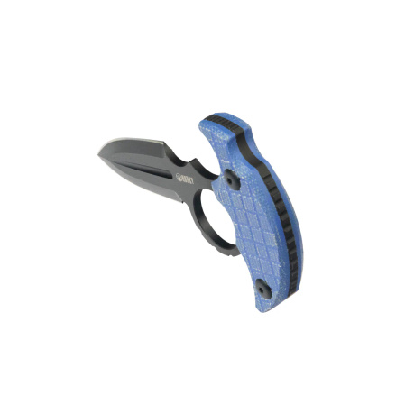 Kubey Cavy Pushdagger Blue Micarta, Blackwashed 14C28N by MUZI Design (KU403C)