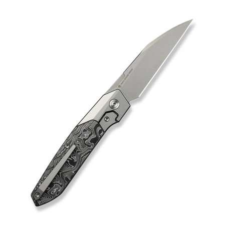 WeKnife Brr15 Gray Titanium/Aluminum Foil Carbon Fiber, Stonewashed M390 by Rafal Brzeski (WE24007-2)