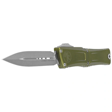 Microtech Combat Troodon Gen III D/E OTF Knife OD Green Aluminum, Apocalyptic M390MK by Tony Marfione (1142-10APOD)