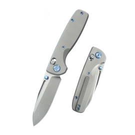 Nóż składany Kubey Bluff Grey Titanium, Sandblasted CPM S35VN by Garet Caronna (KB383C)