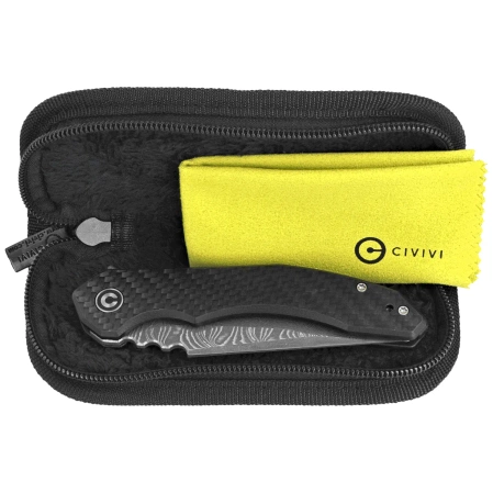 Nóż składany Civivi Bluetick CF Overlay on Black G10, Damascus by Bryan Montalvo (C23050-DS2)