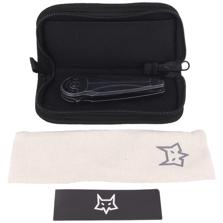 Nóż składany FOX Saturn Left Handed, Black Aluminium, Black Stone Washed N690Co by Denis Simonutti (FX-551 SX ALB)