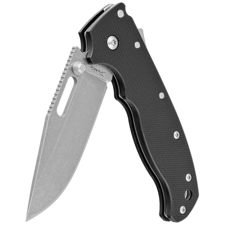 Nóż składany Demko AD20.5 Clip Point Black Peel Ply G10, Stonewashed D2 by Andrew Demko (205-D2-BLKPPG10-CP)