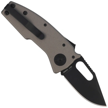 Nóż składany Demko Nano-Shark Stealth CP Artillery Grey Aluminium, Black DLC CPM 20CV by Andrew Demko (NANO-20CV-Artillery Grey ALUM-CP)