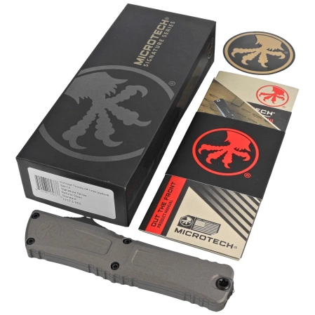 Nóż automatyczny OTF Microtech Combat Troodon Gen III Interceptor Signature Natural Clear Aluminium, Black M390MK by Tony Marfione (1217-1NCS)
