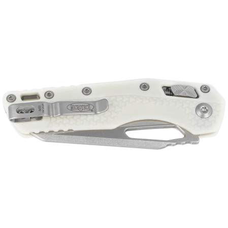 Microtech MSI S/E White Tri-Grip Polymer, Stonewashed M390MK by Tony Marfione (210T-11PMWH)