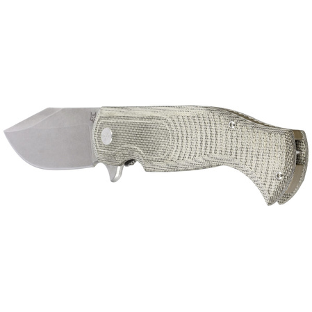 Fox Knife Eastwood Tiger OD Green Canvas Micarta, Stonewashed D2 by Gudy Van Poppel (FX-524 G)