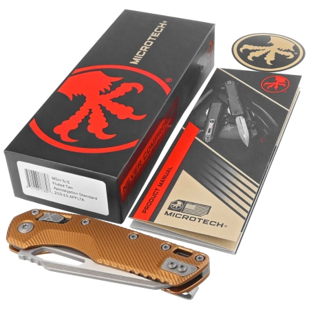 Microtech MSI S/E Ram-Lok Tan Fluted Aluminum, Apocalyptic M390MK by Tony Marfione (210-10APFLTA)