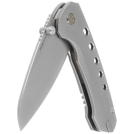 Nóż składany Remette RT-BEE-T w/Titanium Toothpick Gray Titanium, Fine Grinding Pearlescent M390
